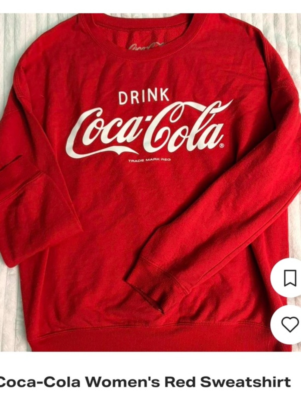 Coca Cola Red Crewneck Sweatshirt with White Logo Small